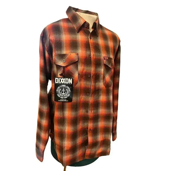 NWT DIXXON & montana knife company colab long sleeve flannel BLOOD brothers  2X - Picture 8 of 11